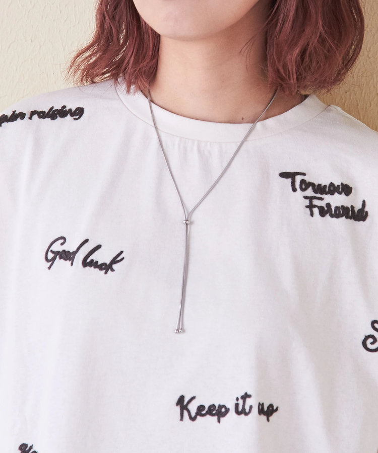 CUBE SUGAR(キューブシュガー) |21/-OE天竺 ランダム ロゴ 刺繍 Tシャツ