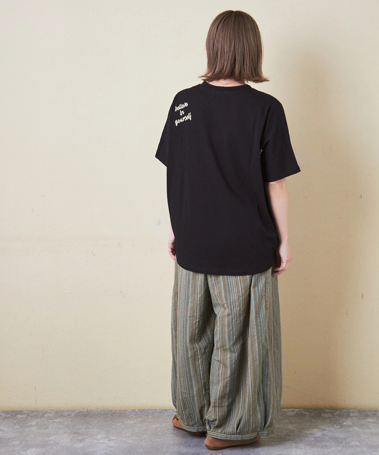 CUBE SUGAR(キューブシュガー) |21/-OE天竺 ランダム ロゴ 刺繍 Tシャツ