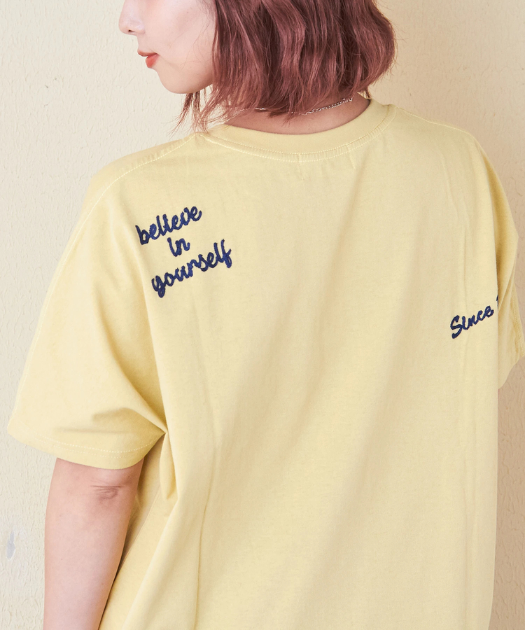CUBE SUGAR(キューブシュガー) |21/-OE天竺 ランダム ロゴ 刺繍 Tシャツ