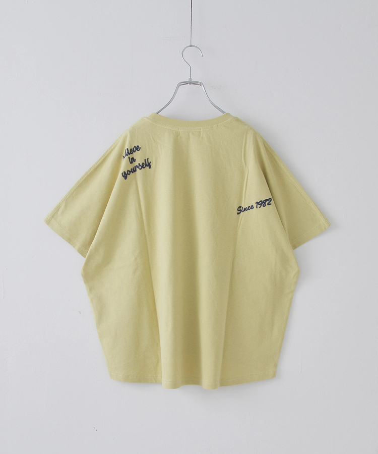 CUBE SUGAR(キューブシュガー) |21/-OE天竺 ランダム ロゴ 刺繍 Tシャツ