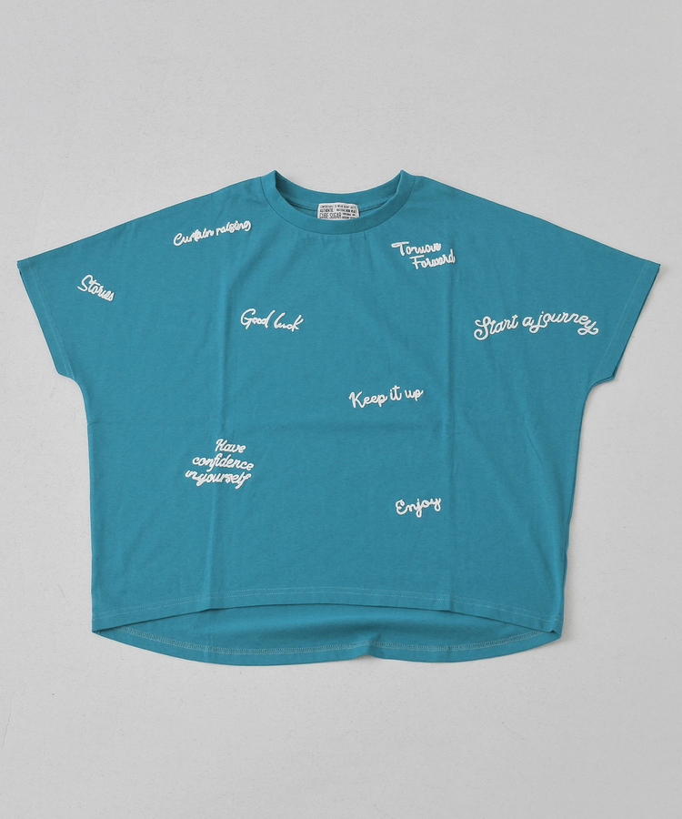 CUBE SUGAR(キューブシュガー) |21/-OE天竺 ランダム ロゴ 刺繍 Tシャツ