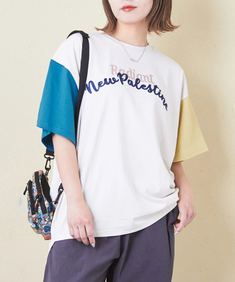 CUBE SUGAR(キューブシュガー) |21/-OE天竺 ロゴ 刺繍 ドルマン Tシャツ