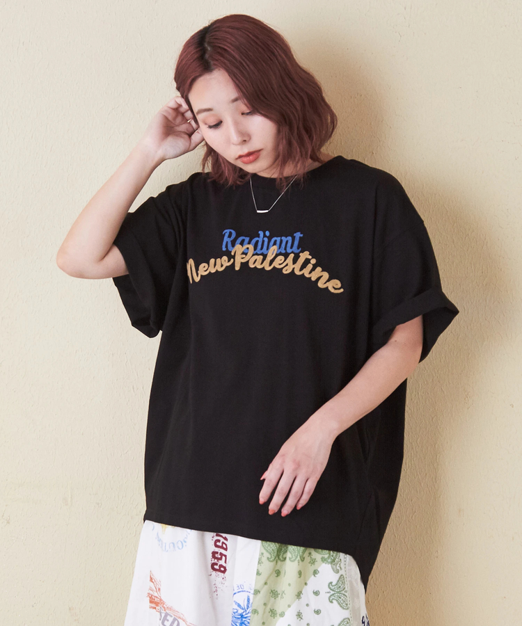 CUBE SUGAR(キューブシュガー) |21/-OE天竺 ロゴ 刺繍 ドルマン Tシャツ