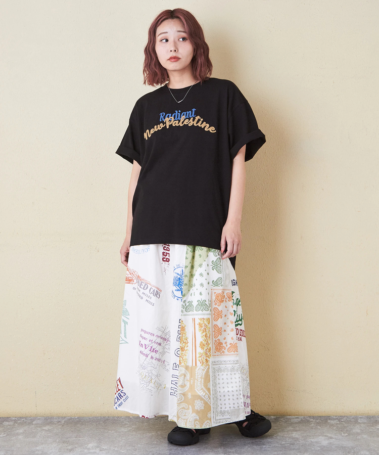 CUBE SUGAR(キューブシュガー) |21/-OE天竺 ロゴ 刺繍 ドルマン Tシャツ