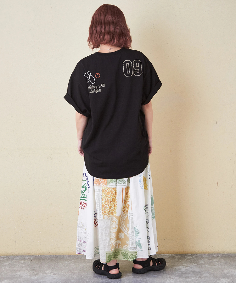 CUBE SUGAR(キューブシュガー) |21/-OE天竺 ロゴ 刺繍 ドルマン Tシャツ