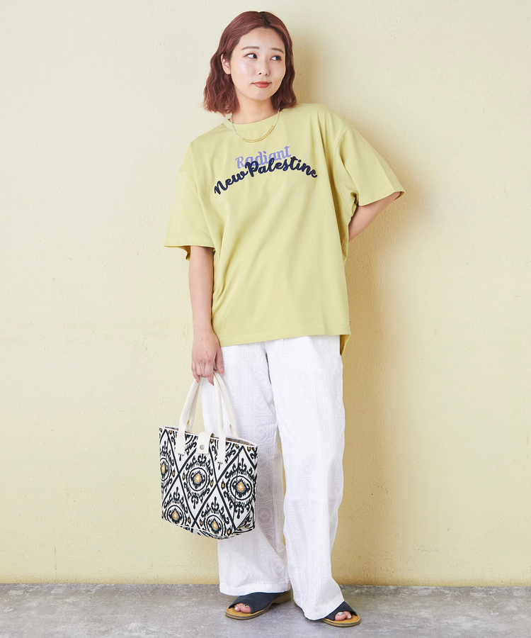 CUBE SUGAR(キューブシュガー) |21/-OE天竺 ロゴ 刺繍 ドルマン Tシャツ
