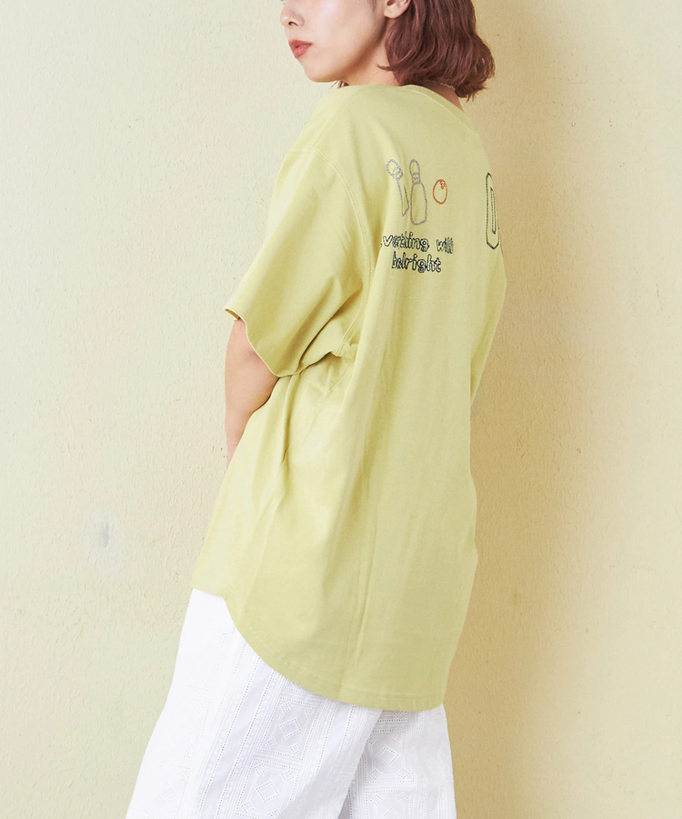 CUBE SUGAR(キューブシュガー) |21/-OE天竺 ロゴ 刺繍 ドルマン Tシャツ