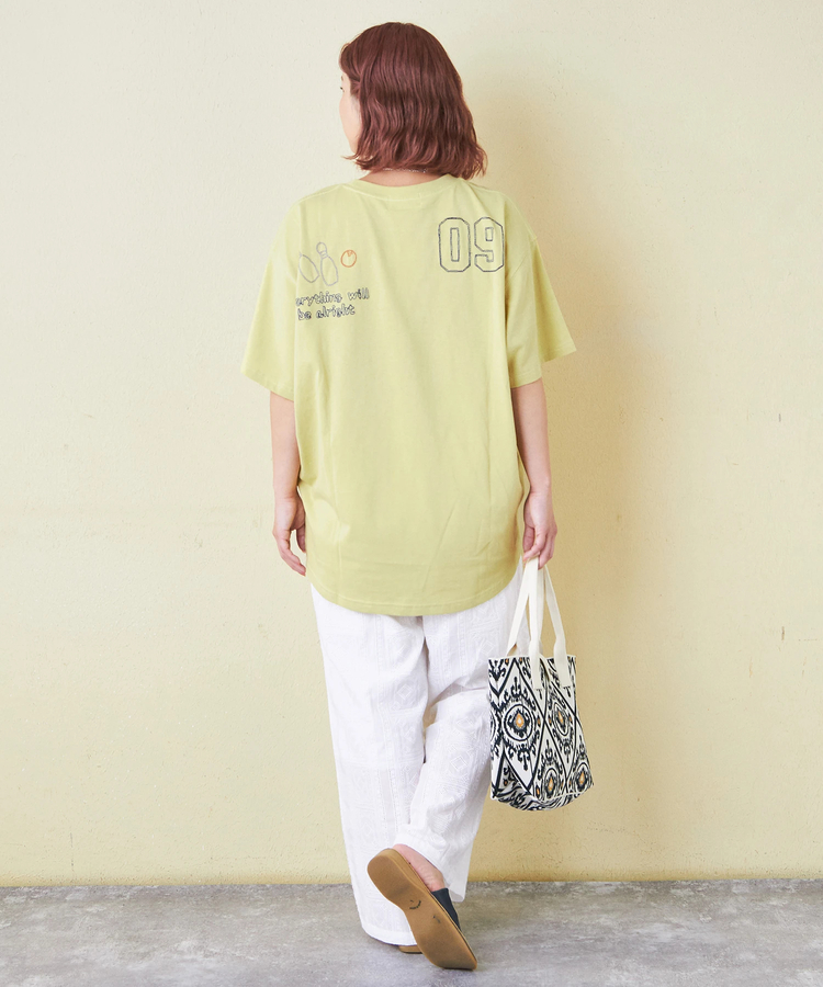 CUBE SUGAR(キューブシュガー) |21/-OE天竺 ロゴ 刺繍 ドルマン Tシャツ