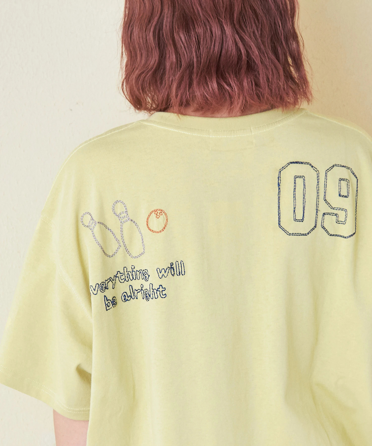 CUBE SUGAR(キューブシュガー) |21/-OE天竺 ロゴ 刺繍 ドルマン Tシャツ