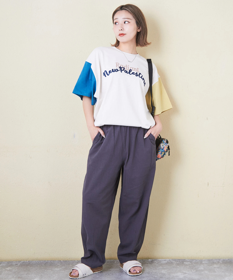 CUBE SUGAR(キューブシュガー) |21/-OE天竺 ロゴ 刺繍 ドルマン Tシャツ