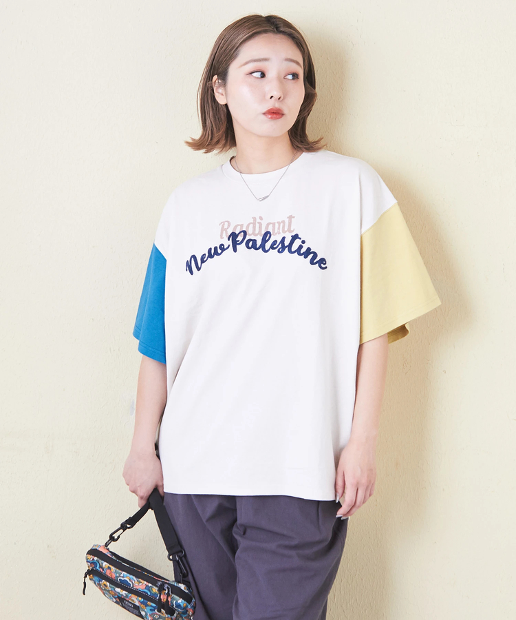 CUBE SUGAR(キューブシュガー) |21/-OE天竺 ロゴ 刺繍 ドルマン Tシャツ