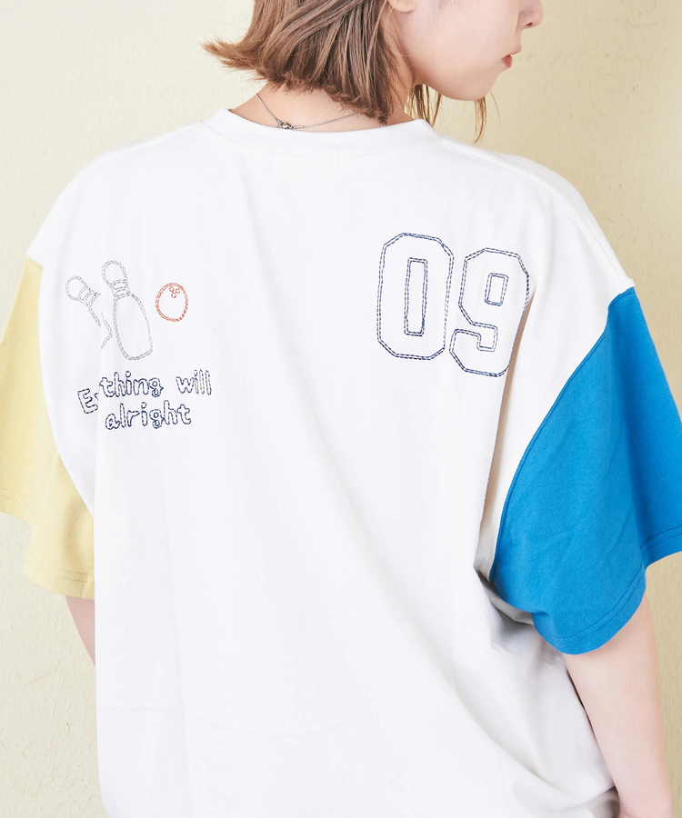CUBE SUGAR(キューブシュガー) |21/-OE天竺 ロゴ 刺繍 ドルマン Tシャツ
