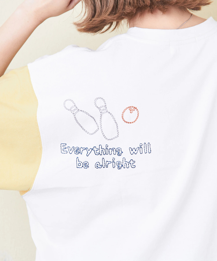 CUBE SUGAR(キューブシュガー) |21/-OE天竺 ロゴ 刺繍 ドルマン Tシャツ