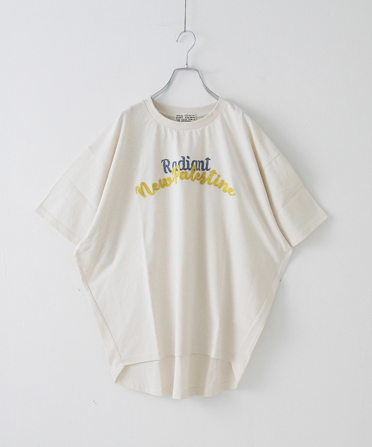 CUBE SUGAR(キューブシュガー) |21/-OE天竺 ロゴ 刺繍 ドルマン Tシャツ