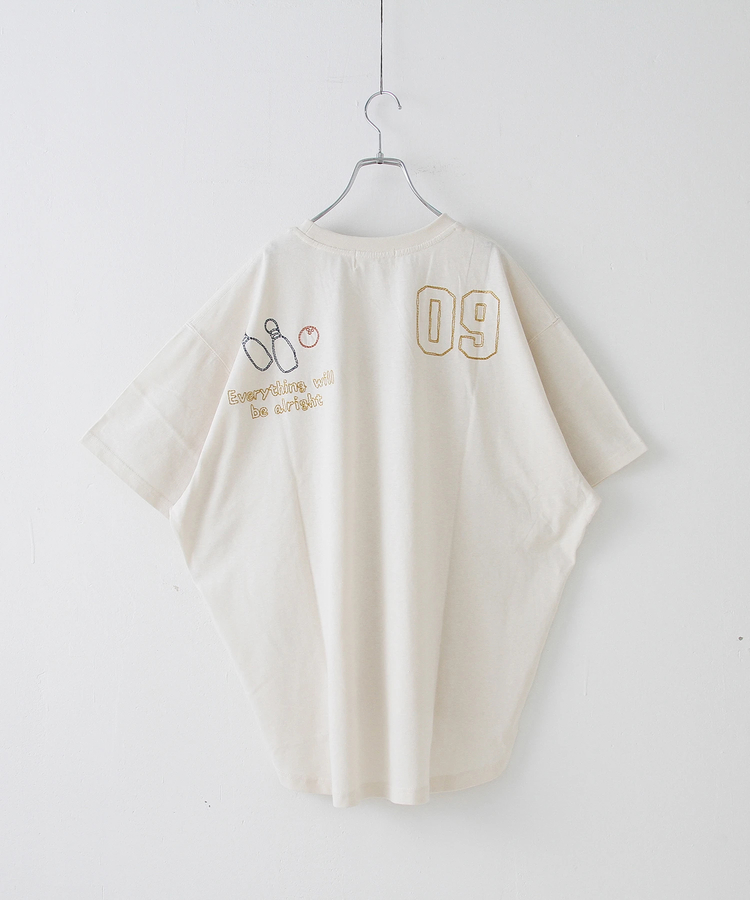 CUBE SUGAR(キューブシュガー) |21/-OE天竺 ロゴ 刺繍 ドルマン Tシャツ