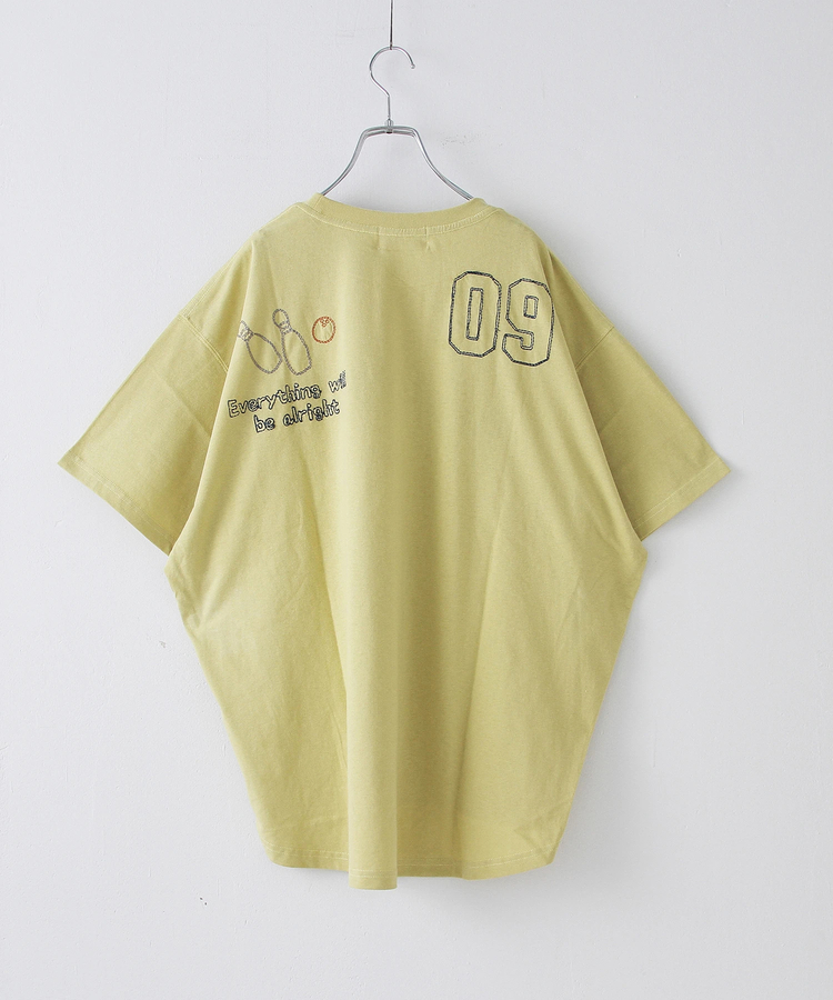 CUBE SUGAR(キューブシュガー) |21/-OE天竺 ロゴ 刺繍 ドルマン Tシャツ