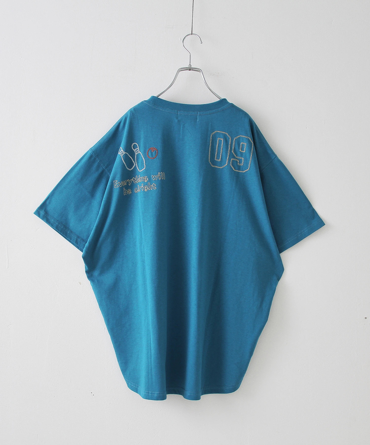 CUBE SUGAR(キューブシュガー) |21/-OE天竺 ロゴ 刺繍 ドルマン Tシャツ