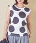 CUBE SUGAR(キューブシュガー)通販 | 26/-OE天竺 ドット プリント 汗染み防止 加工 ノースリーブ Tシャツ