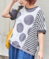【6/12(木)販売】26/-OE天竺 ドット プリント 汗染み防止 加工 ドルマン Tシャツ