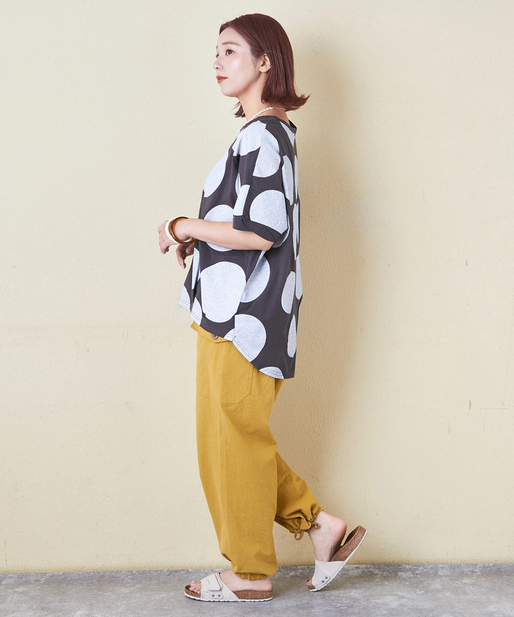 CUBE SUGAR(キューブシュガー) |【6/12(木)販売】26/-OE天竺 ドット プリント 汗染み防止 加工 ドルマン Tシャツ