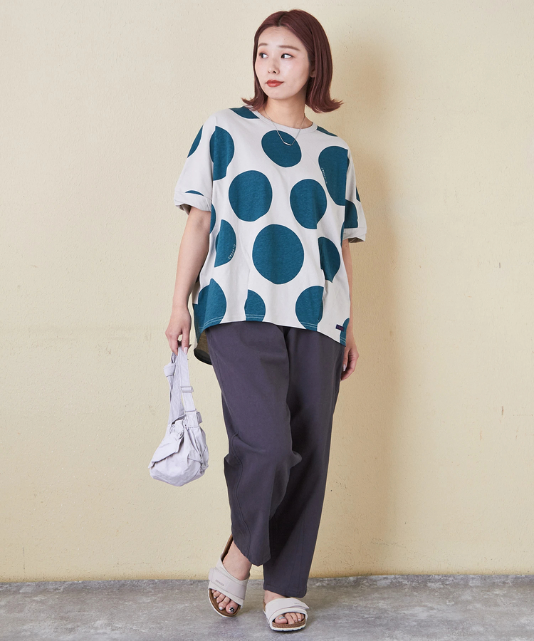 CUBE SUGAR(キューブシュガー) |【6/12(木)販売】26/-OE天竺 ドット プリント 汗染み防止 加工 ドルマン Tシャツ
