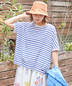 CUBE SUGAR(キューブシュガー)通販 | 26/-OE天竺 かすれ ボーダー プリント 汗染み防止 加工 ドルマン Tシャツ
