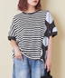CUBE SUGAR(キューブシュガー)通販 | 26/-OE天竺 かすれ ボーダー プリント 汗染み防止 加工 ドルマン Tシャツ