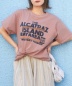 26/-OE天竺 ピグメント染め ロゴプリント ビッグ Tシャツ