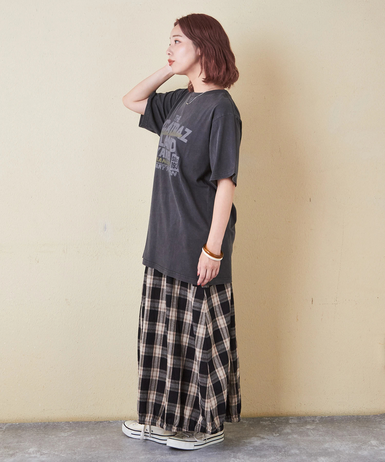 CUBE SUGAR(キューブシュガー) |26/-OE天竺 ピグメント染め ロゴプリント ビッグ Tシャツ