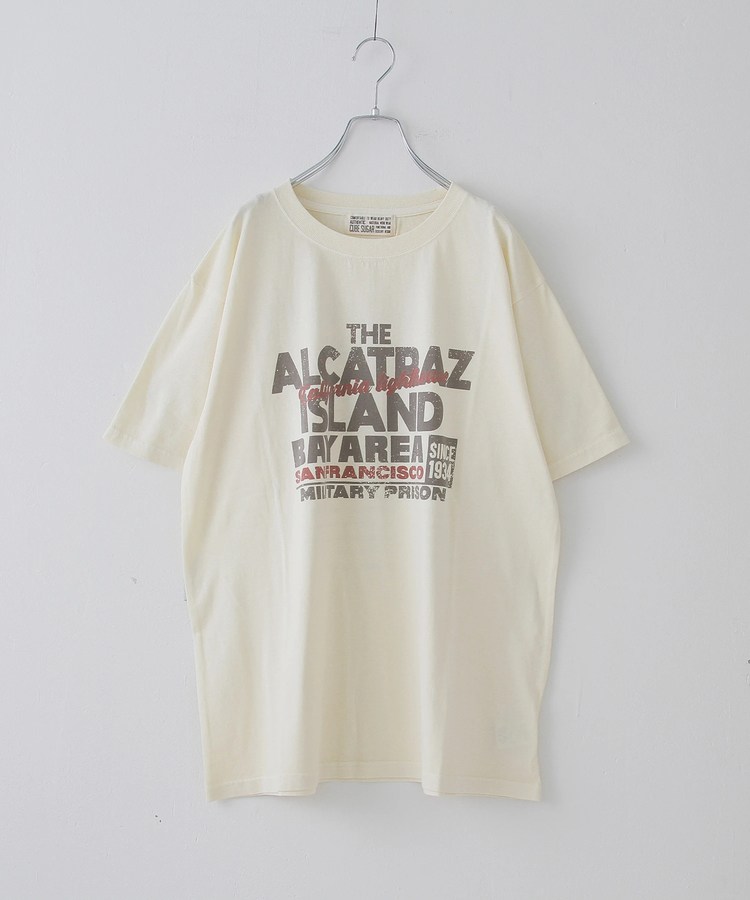 CUBE SUGAR(キューブシュガー) |26/-OE天竺 ピグメント染め ロゴプリント ビッグ Tシャツ