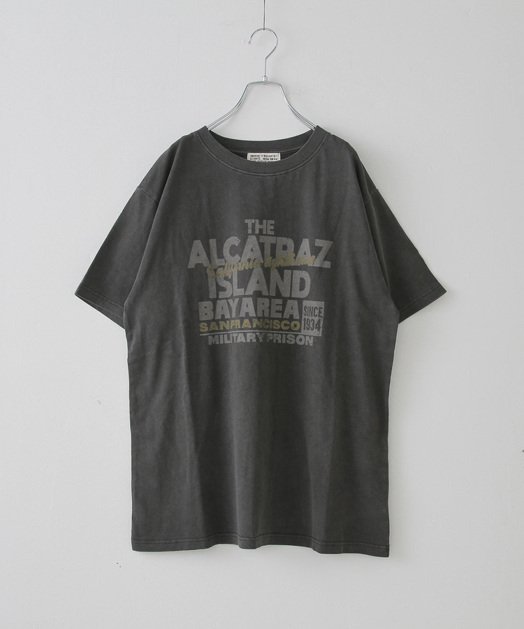 CUBE SUGAR(キューブシュガー) |26/-OE天竺 ピグメント染め ロゴプリント ビッグ Tシャツ