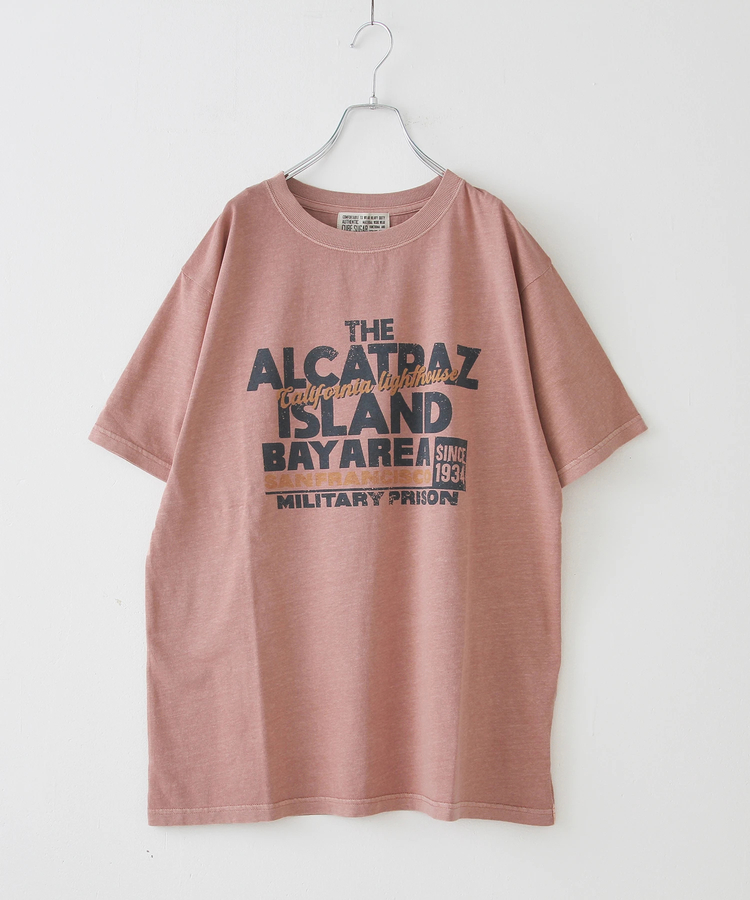 CUBE SUGAR(キューブシュガー) |26/-OE天竺 ピグメント染め ロゴプリント ビッグ Tシャツ