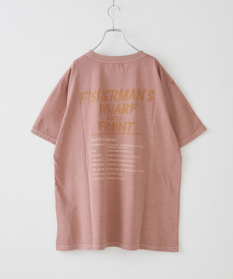 CUBE SUGAR(キューブシュガー) |26/-OE天竺 ピグメント染め ロゴプリント ビッグ Tシャツ