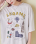 CUBE SUGAR(キューブシュガー)通販 | 26/-天竺 パウダー加工 イタリア プリント ビッグ Tシャツ