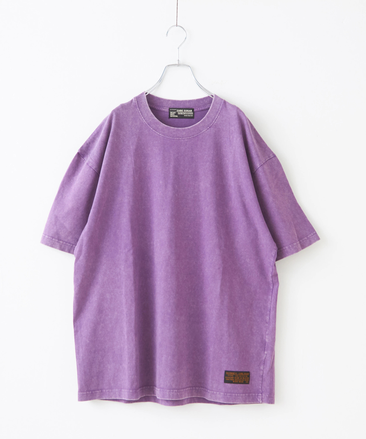 CUBE SUGAR(キューブシュガー) |無地 ピグメント染め ビッグ Tシャツ