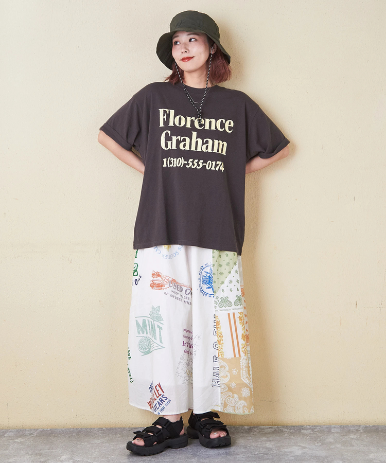 CUBE SUGAR(キューブシュガー) |32/-OE天竺 ロゴ プリント Tシャツ