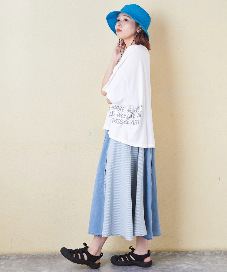CUBE SUGAR(キューブシュガー) |32/-OE天竺 裾プリント Tシャツ