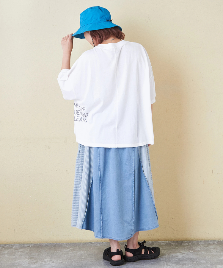 CUBE SUGAR(キューブシュガー) |32/-OE天竺 裾プリント Tシャツ
