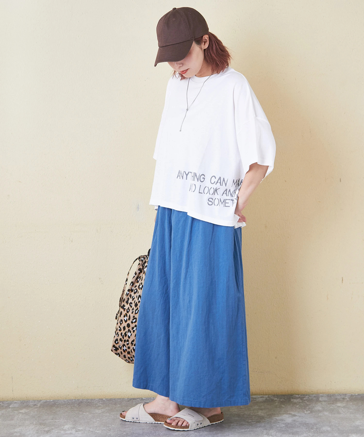 CUBE SUGAR(キューブシュガー) |32/-OE天竺 裾プリント Tシャツ