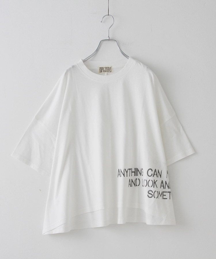 CUBE SUGAR(キューブシュガー) |32/-OE天竺 裾プリント Tシャツ