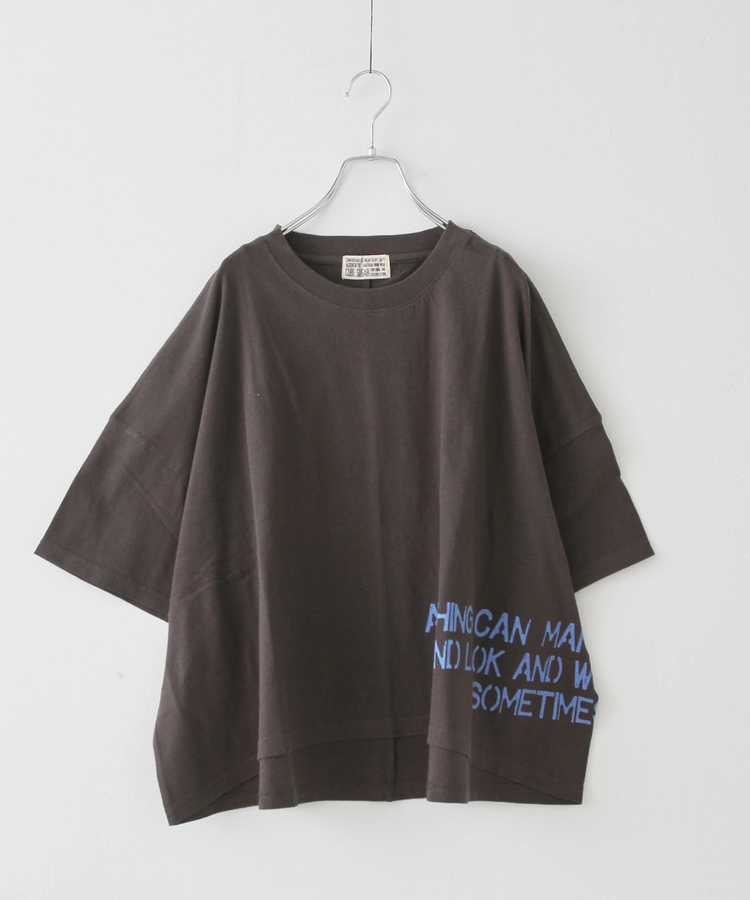 CUBE SUGAR(キューブシュガー) |32/-OE天竺 裾プリント Tシャツ