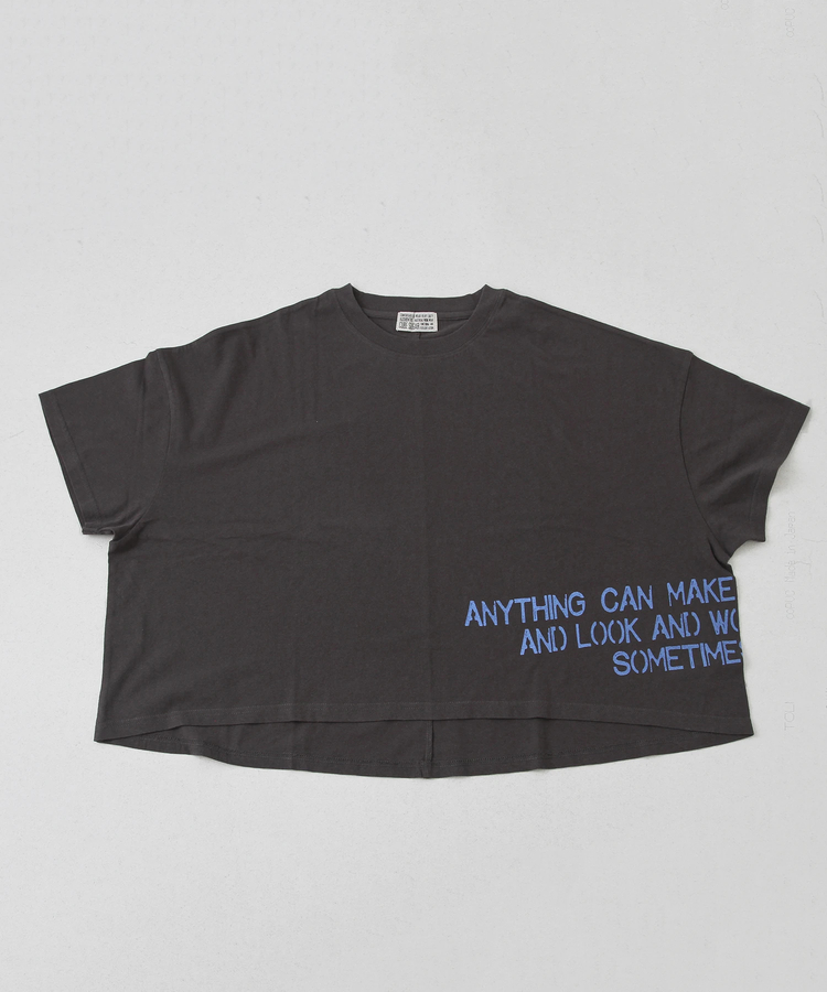 CUBE SUGAR(キューブシュガー) |32/-OE天竺 裾プリント Tシャツ