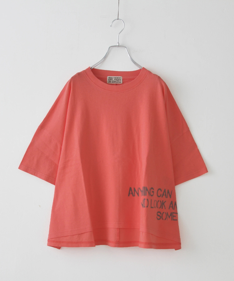 CUBE SUGAR(キューブシュガー) |32/-OE天竺 裾プリント Tシャツ