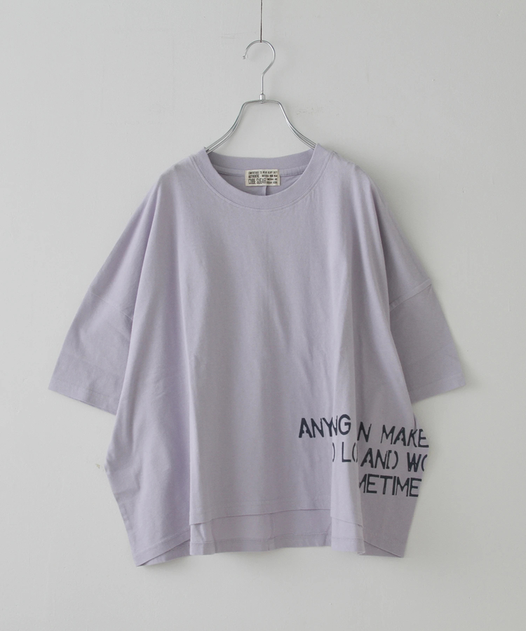 CUBE SUGAR(キューブシュガー) |32/-OE天竺 裾プリント Tシャツ
