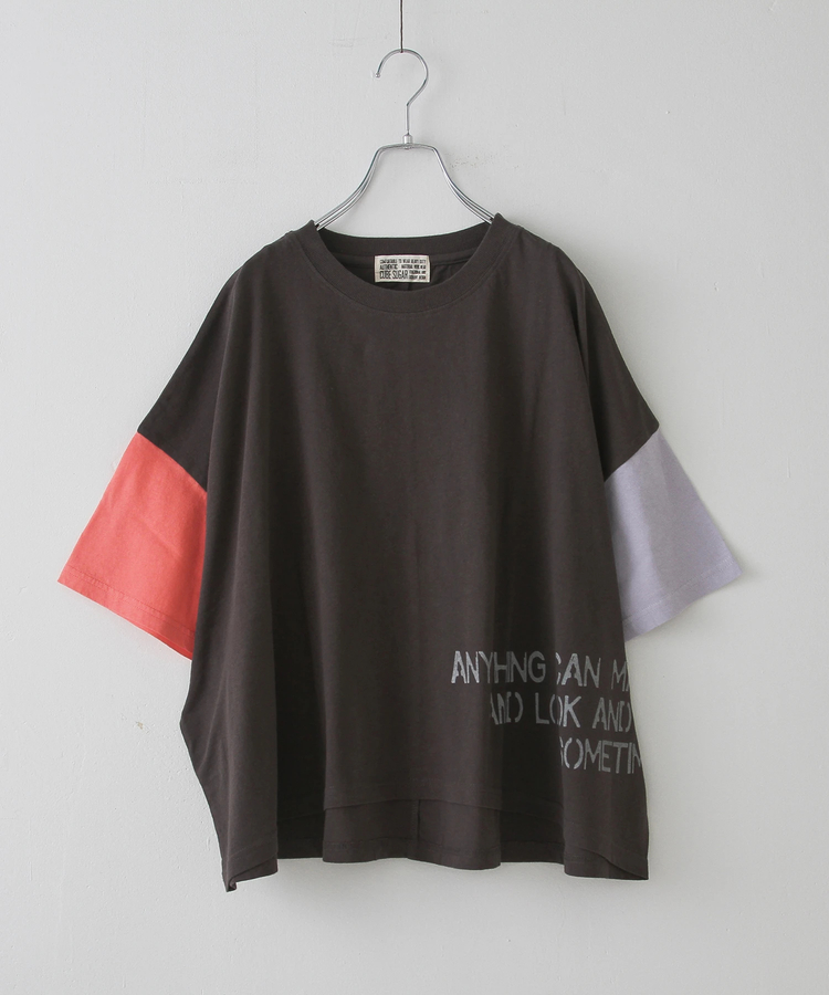CUBE SUGAR(キューブシュガー) |32/-OE天竺 裾プリント Tシャツ