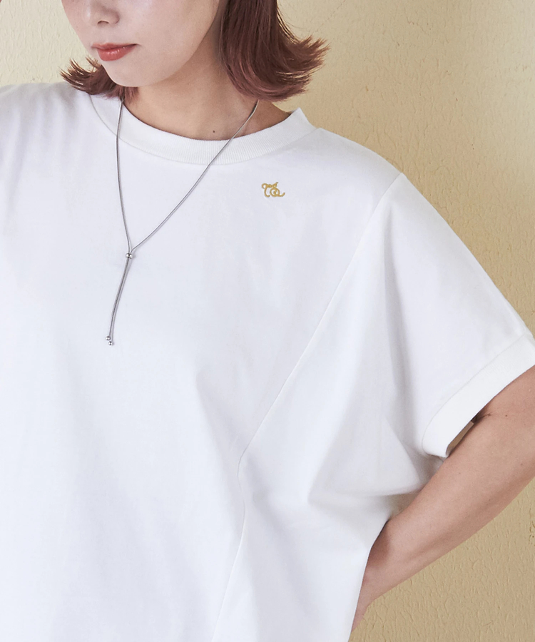 CUBE SUGAR(キューブシュガー) |21/-シルケット風天竺 接触冷感 切替 ドルマン Tシャツ