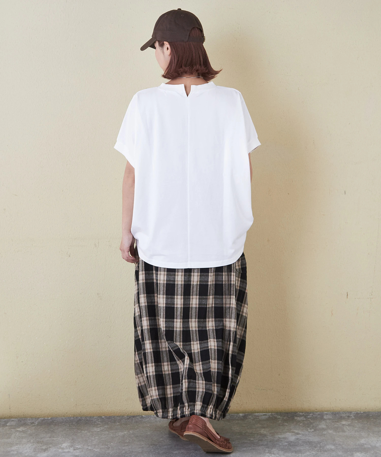 CUBE SUGAR(キューブシュガー) |21/-シルケット風天竺 接触冷感 切替 ドルマン Tシャツ