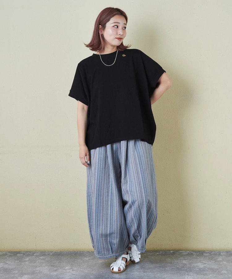 CUBE SUGAR(キューブシュガー) |21/-シルケット風天竺 接触冷感 切替 ドルマン Tシャツ