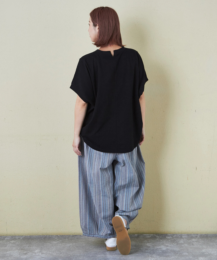 CUBE SUGAR(キューブシュガー) |21/-シルケット風天竺 接触冷感 切替 ドルマン Tシャツ