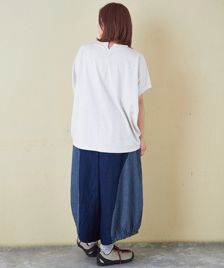 CUBE SUGAR(キューブシュガー) |21/-シルケット風天竺 接触冷感 切替 ドルマン Tシャツ